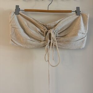 Edit By Nine Beige Ruched Tube Top